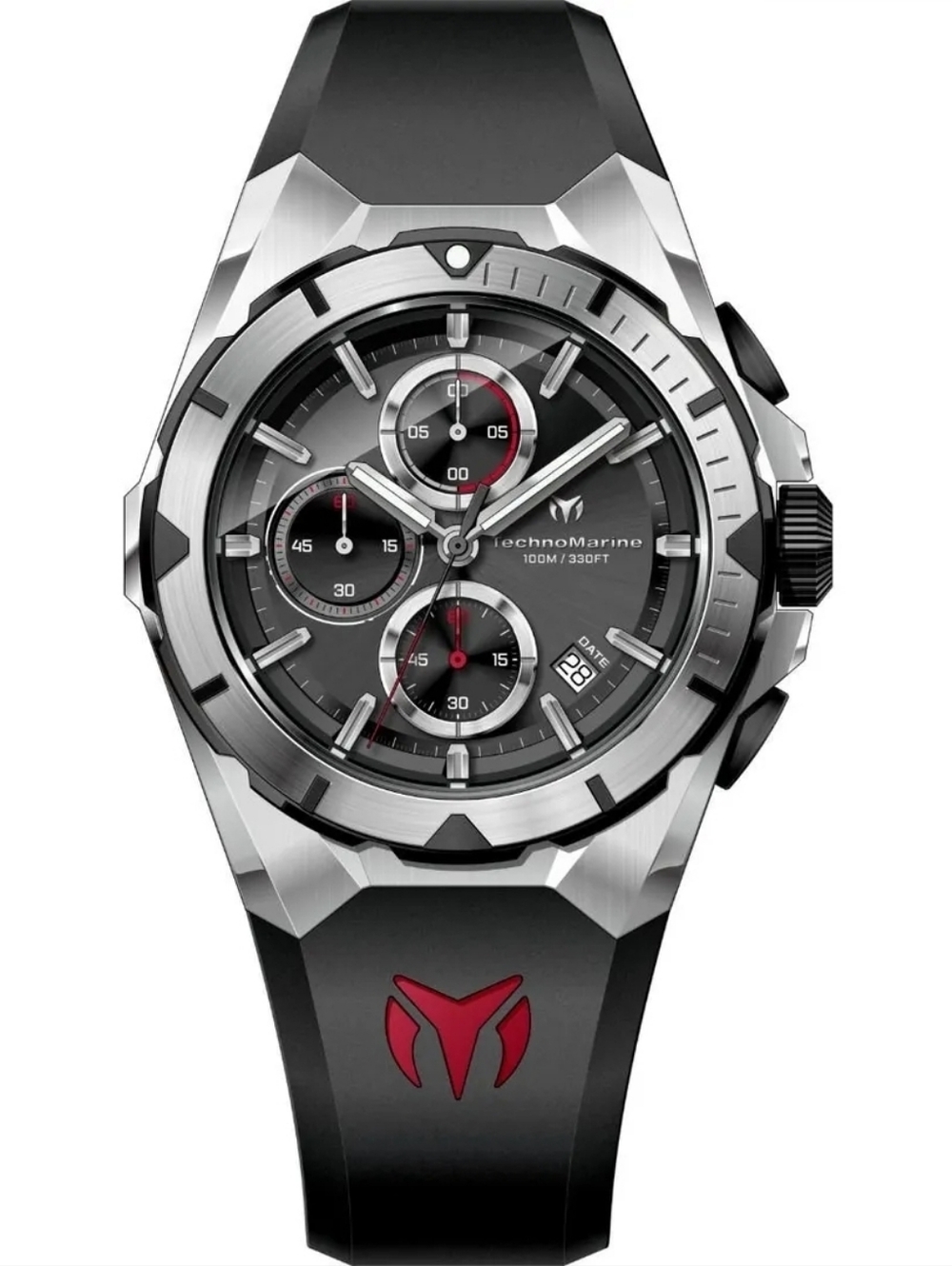 TM-318086 TechnoMarine Ocean Victory Men's Chronograph Watch 41.3mm Black Red